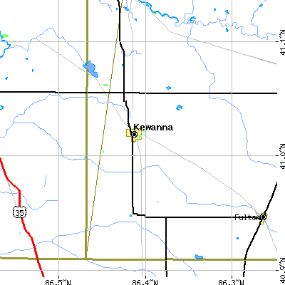 Zip code 46939 close-up map