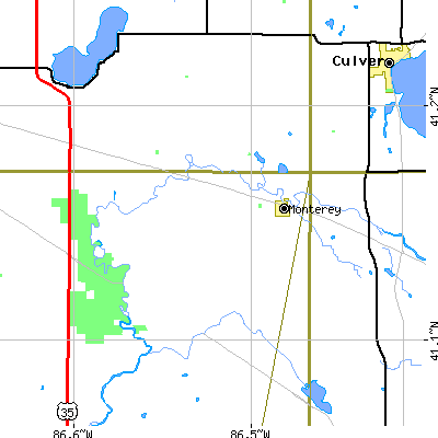 Zip code 46960 close-up map