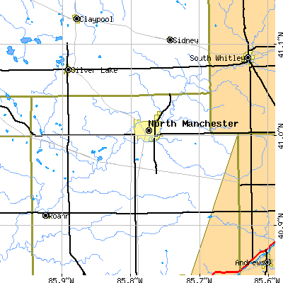 Zip code 46962 close-up map