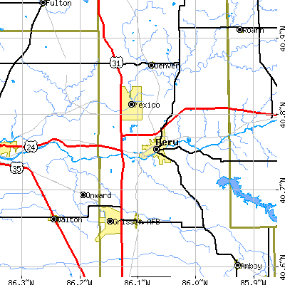 Zip code 46970 close-up map
