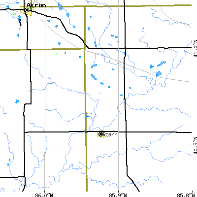 Zip code 46974 close-up map