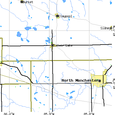 Zip code 46982 close-up map