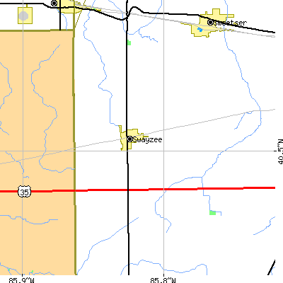 Zip code 46986 close-up map