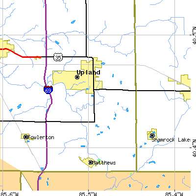 Zip code 46989 close-up map