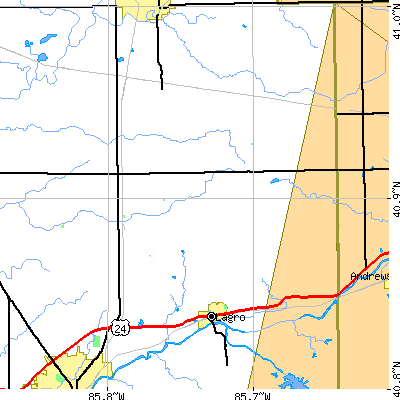 Zip code 46990 close-up map