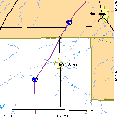 Zip code 46991 close-up map
