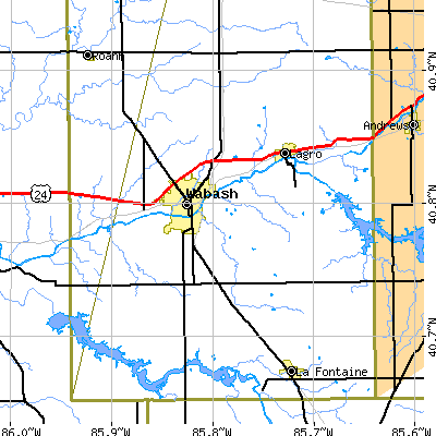 Zip code 46992 close-up map