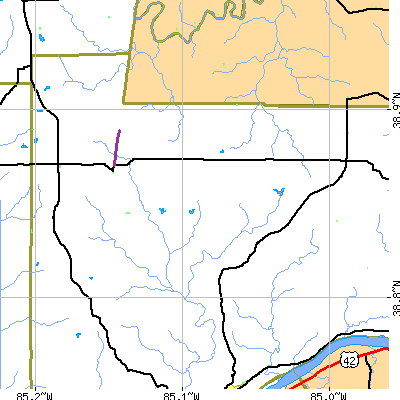 Zip code 47011 close-up map