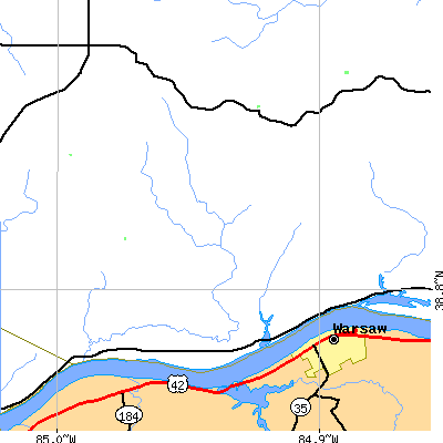 Zip code 47020 close-up map