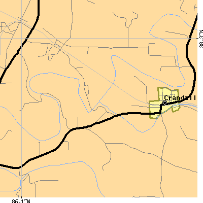 Zip code 47114 close-up map