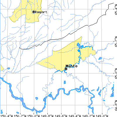 Zip code 99758 close-up map