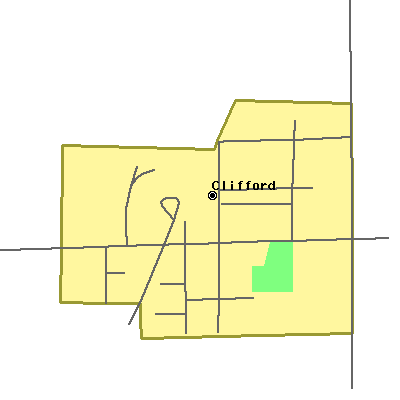 Zip code 47226 close-up map