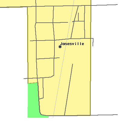 Zip code 47247 close-up map