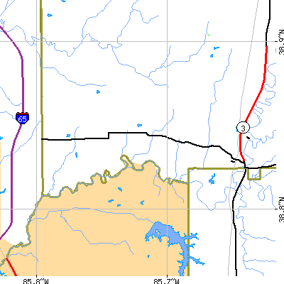 Zip code 47270 close-up map