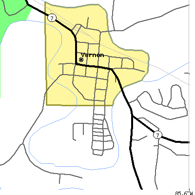 Zip code 47282 close-up map