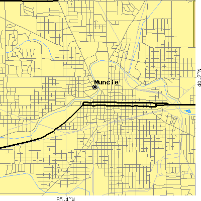 Zip code 47305 close-up map