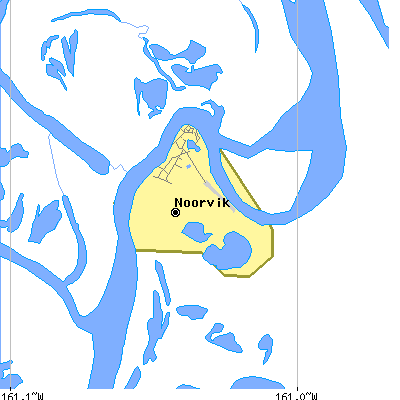 Zip code 99763 close-up map