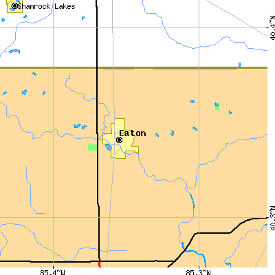 Zip code 47338 close-up map