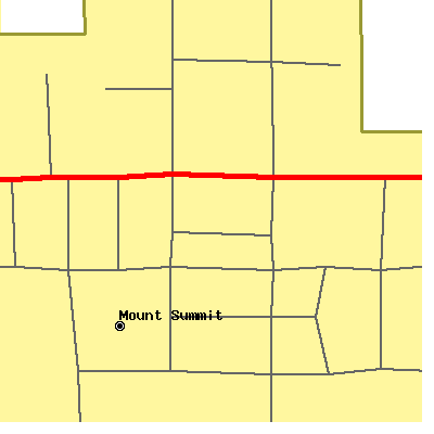 Zip code 47361 close-up map