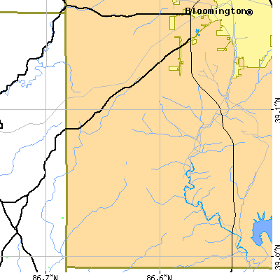 Zip code 47403 close-up map