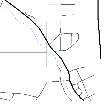 Zip code 47420 close-up map