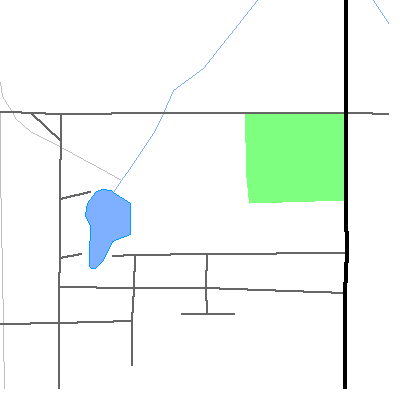 Zip code 47445 close-up map
