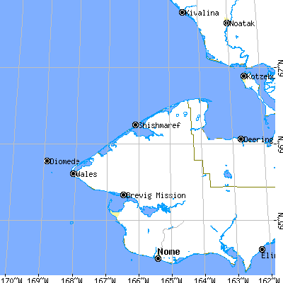 Zip code 99772 close-up map