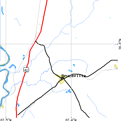 Zip code 47516 close-up map
