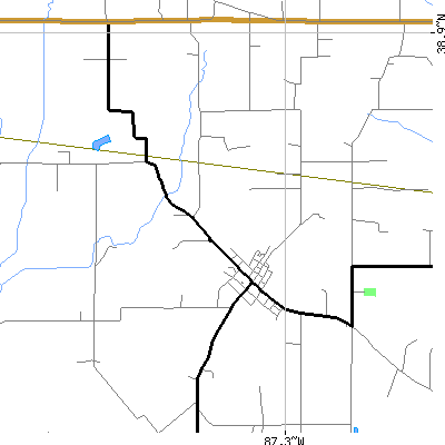 Zip code 47535 close-up map