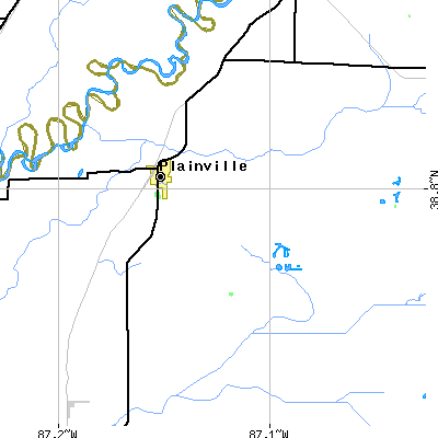 Zip code 47568 close-up map