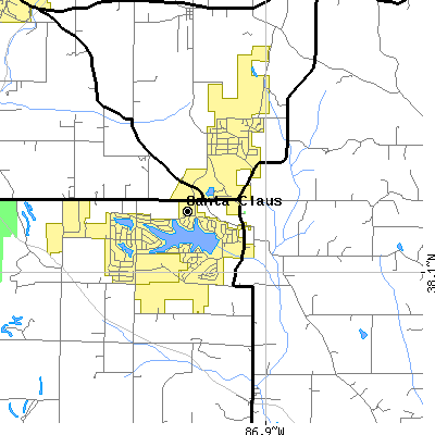 Zip code 47579 close-up map