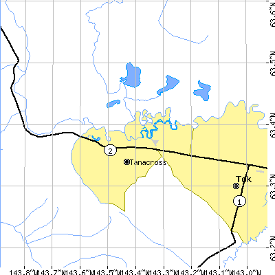 Zip code 99776 close-up map