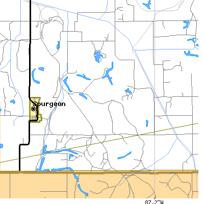 Zip code 47584 close-up map
