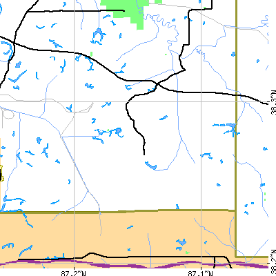 Zip code 47585 close-up map