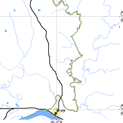 Zip code 47588 close-up map