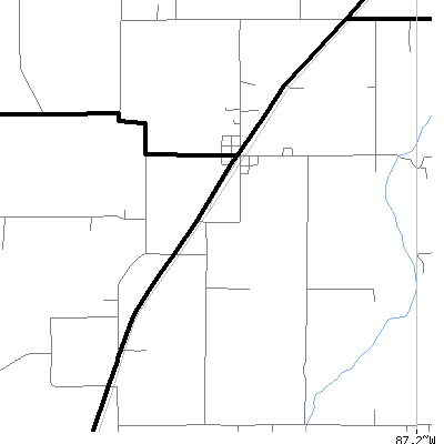 Zip code 47596 close-up map