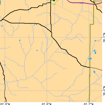 Zip code 47638 close-up map