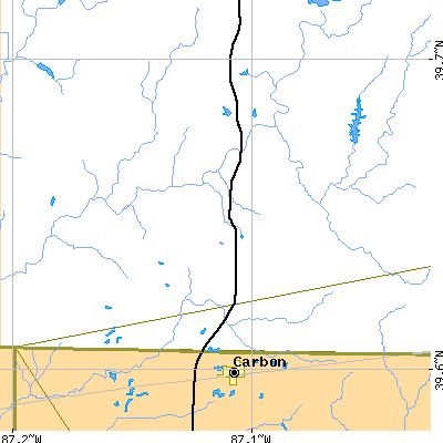 Zip code 47837 close-up map