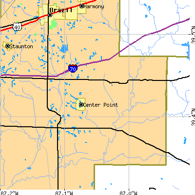 Zip code 47840 close-up map