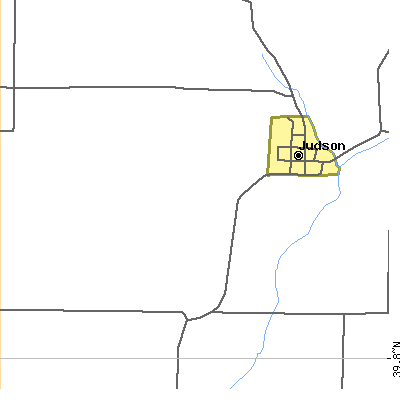 Zip code 47856 close-up map