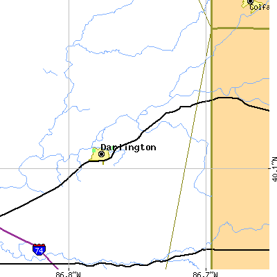 Zip code 47940 close-up map