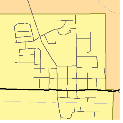 Zip code 47941 close-up map