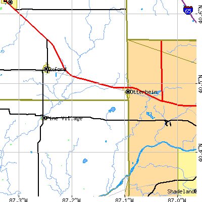 Zip code 47970 close-up map