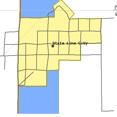 Zip code 47982 close-up map