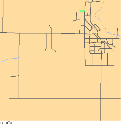Zip code 47983 close-up map
