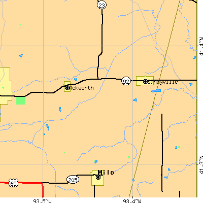 Zip code 50001 close-up map