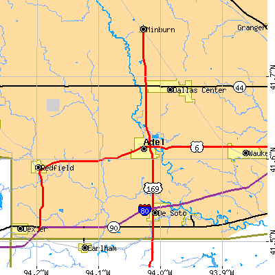 Zip code 50003 close-up map