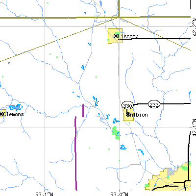 Zip code 50005 close-up map