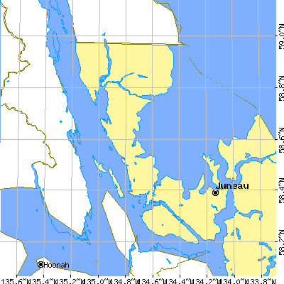 Zip code 99801 close-up map