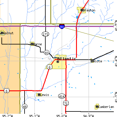 Zip code 50022 close-up map